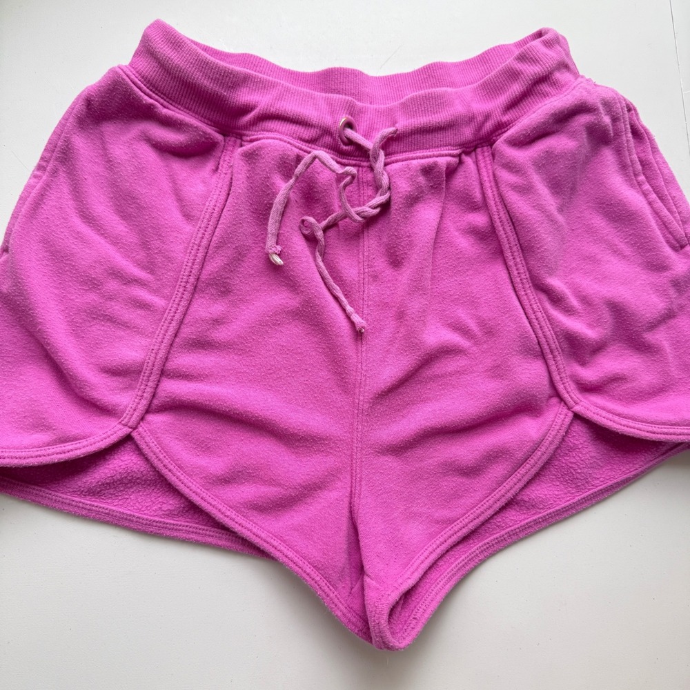 FP Movement Free People Get Your Run On Shorts Pink Fleece Small Lounge
